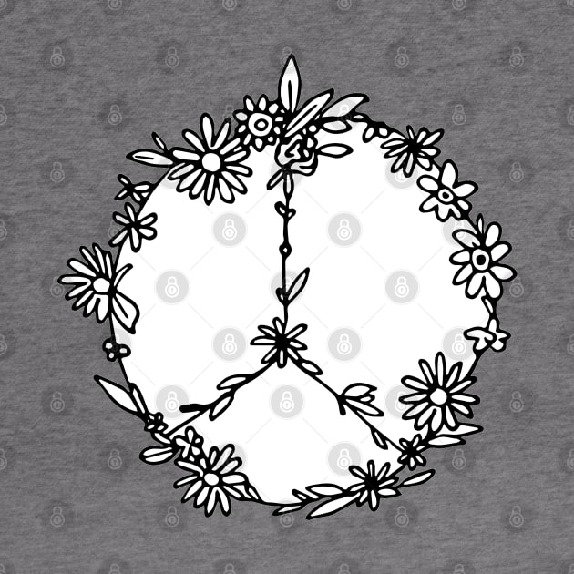 Floral Doodle Peace Sign by aterkaderk